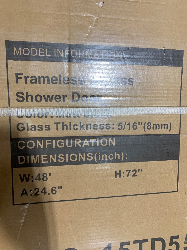 Photo 1 of Garvee Double Sliding Shower Door Semi-Frameless 44-48"w x 72"h Matte Black Tempered Glass Bathroom Walk-in Shower
