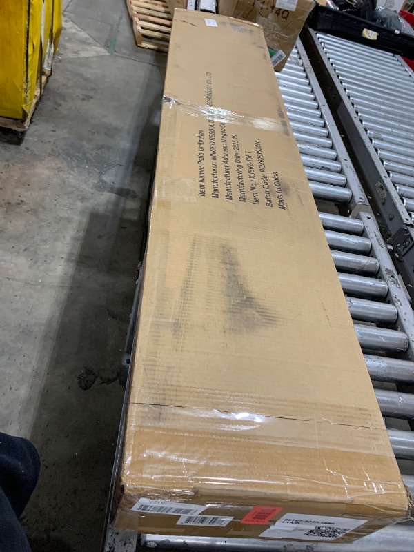 Photo 1 of wikiwiki 10ft Patio Umbrella with Base Included, Outdoor Offset Cantilever Umbrella with Sandbag Base for Backyard, Garden and Pool, Easy to Tilt and Crank, Beige