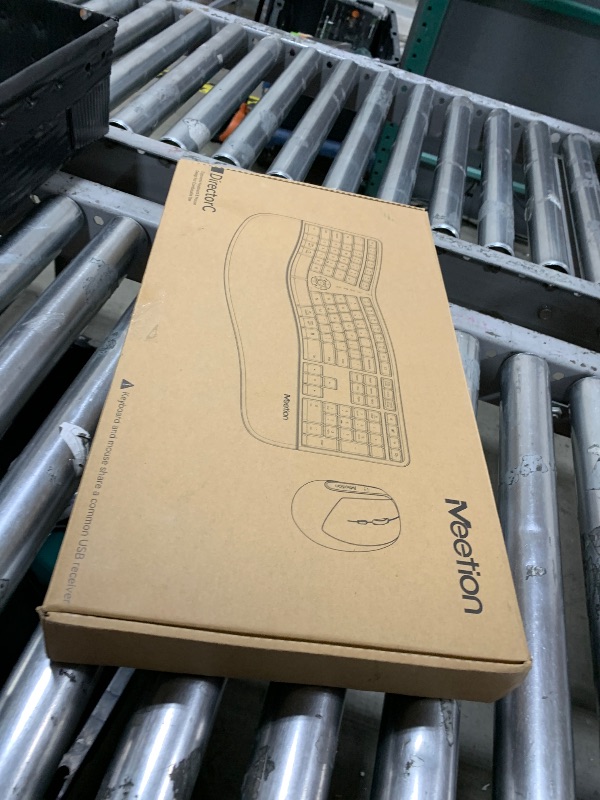 Photo 1 of MEETION Ergonomic Keyboard and Mouse Combo, 2.4G Cordless Split Keyboard with Cushioned Palm Rest, Vertical Wireless Mouse, Natural Typing Full Size Keyboard, for Windows/Mac Pink