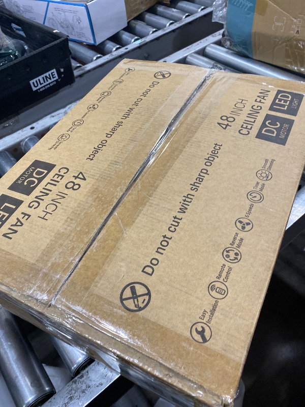 Photo 1 of Dolavast 48 Inch Ceiling Fan with Lights and Remote, Downrod Mount, Sloped Ceiling Compatible up to 15°, Quiet Reversible DC Motor, 3CCT Dimmable LED, White Ceiling Fan for Bedroom Living Room