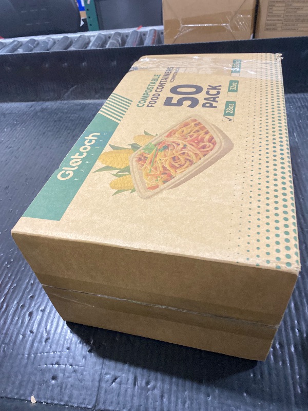 Photo 1 of 100 Piece (50 Pack) Meal Prep Containers with Lids, 28 oz Cornstarch Food Storage Containers Plant-based Lunch Box for Salad,BPA Free Plastic Take Out Containers Microwave and Freezer Safe