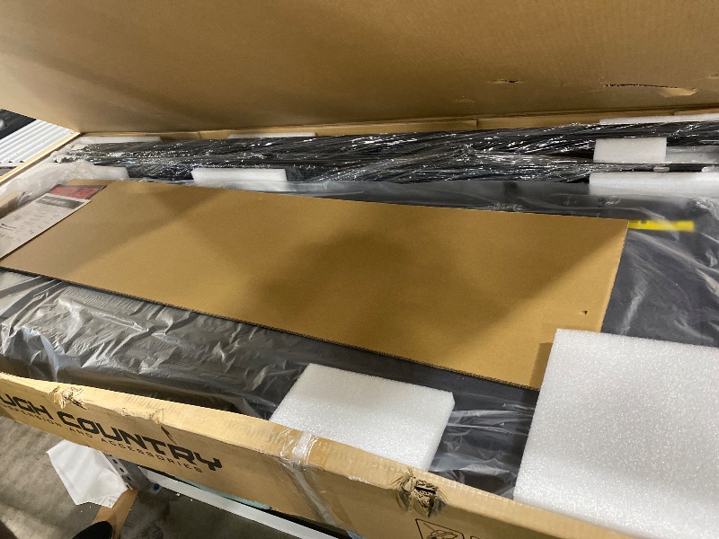 Photo 1 of Rough Country Hard Tri-Fold Flip Up Tonneau Cover for Chevy Silverado & GMC Sierra 1500 (2019-2026) – Flush Aluminum Bed Cover, Fits 5'10" Short Bed