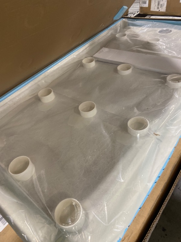 Photo 1 of MORVANO Shower Base 60" x 32" Right Drain, Shower Pan Kit With Stainess Steel Cover, Non-Slip Acrylic in White, Brush Nickel for Bathroom