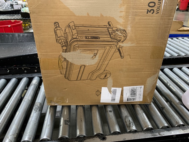 Photo 1 of YADSWB Electric Suitcase, Smart Rideable Suitcase Equipped with a TSA-compliant Combination Lock, Boardable Hardshell Luggage Carry On with LED Breathing Light and Cup Holder (Silver)