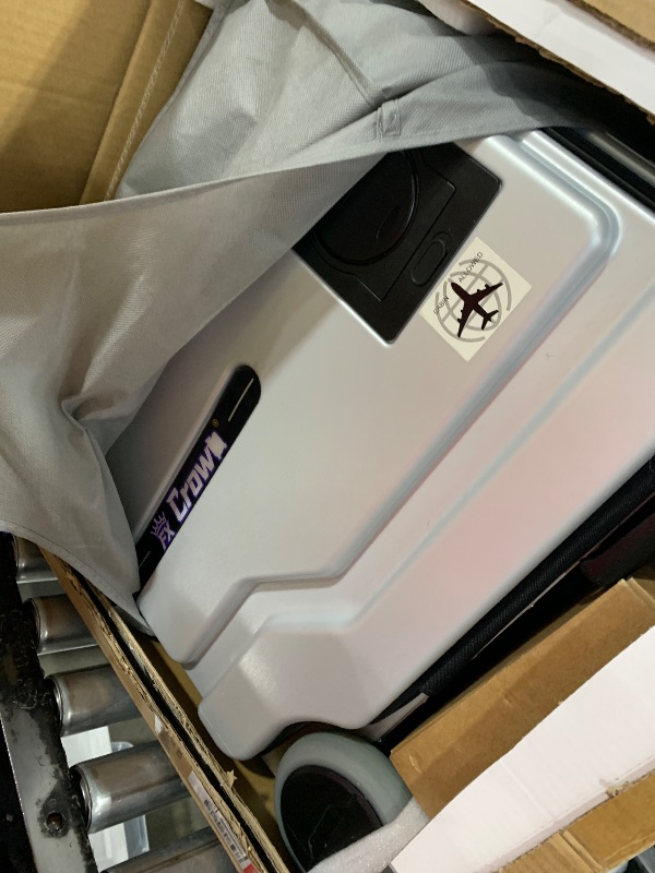 Photo 1 of YADSWB Electric Suitcase, Smart Rideable Suitcase Equipped with a TSA-compliant Combination Lock, Boardable Hardshell Luggage Carry On with LED Breathing Light and Cup Holder (Silver)