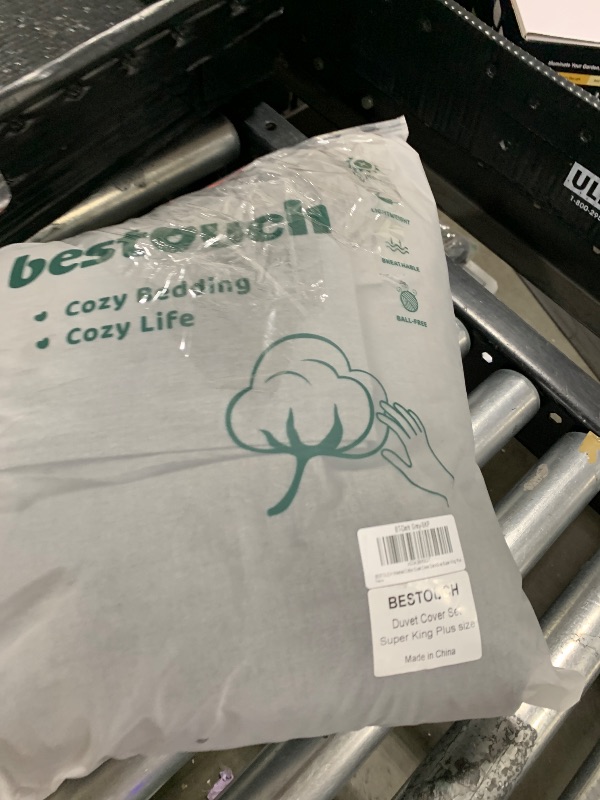 Photo 1 of BESTOUCH Duvet Cover Set 100% Washed Cotton Linen Feel Super Soft Comfortable Chic Lightweight 3 PCs Home Bedding Set Solid Dark Grey Super King Plus