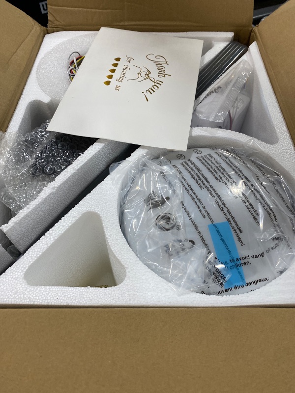 Photo 1 of Dolavast Ceiling Fans with Lights and Remote, 48 Inch Ceiling Fan with Light, Low Profile Reversible Fandelier Ceiling Fan, Dimmable LED, Flush Mount, Quiet DC Motor, for Bedroom Kitchen Dining Room