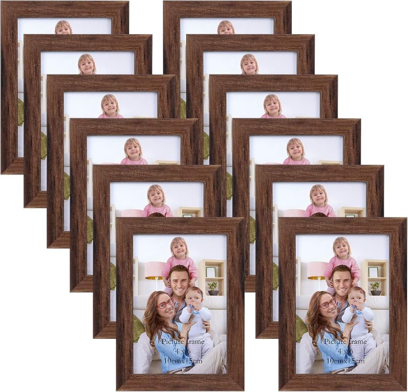 Photo 1 of **********MISSING PARTS*******
Giftgarden 5x7 Picture Frame Brown Set of 12, Multi Rustic Walnut Wood-Color 5 by 7 Photo Frames Bulk for Wall or Tabletop Display