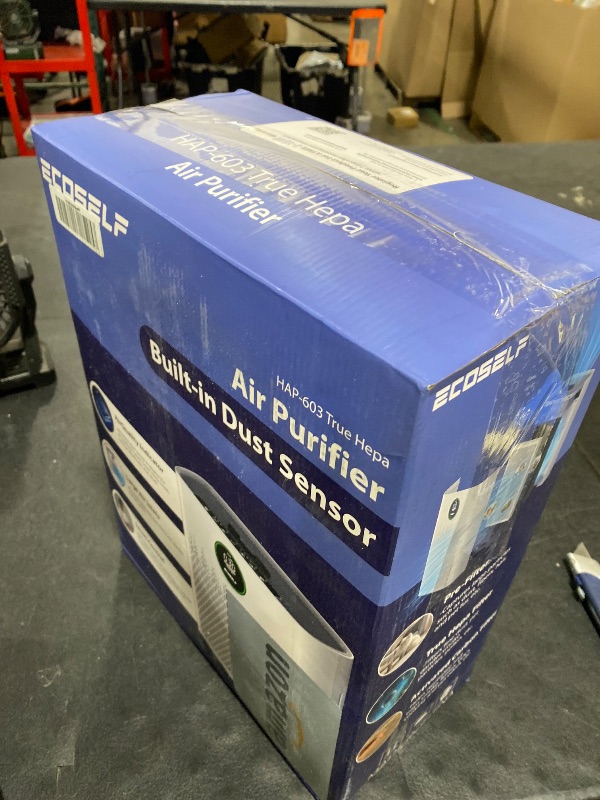 Photo 1 of ECOSELF Smart Air Purifier for Home Large Rooms, with WiFi Control, Covers Up to 2400 Ft², Smart Mode, AQI Display, 22dB Sleep Mode & Aromatherapy with 2X-Power Filtration, HAP603WF, White