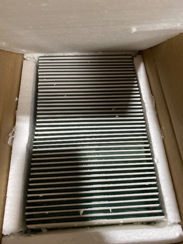 Photo 1 of Adedeo Glass Subway Tile 3 x 6 Inch Light Grey Glass Tile for Kitchen Backsplash Bathroom Wall Pack of 40 Sheets