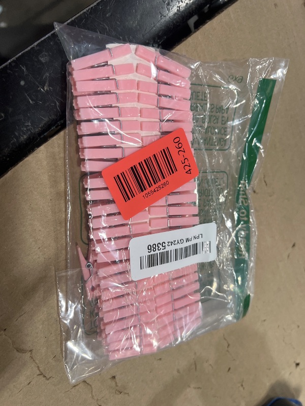 Photo 1 of 100PCS Baby Shower Clothespins Games Girl Plastic Clothes Pin with Waterproof Bag Mini Pink Pin Bulk 1.37 inch for Party Decorations, DIY Crafts