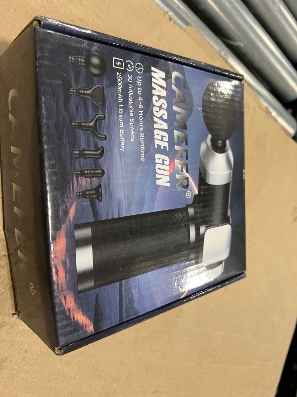 Photo 1 of CAMEFER Deep Tissue Massage Gun, Portable Percussion Electric Muscle Massager for Pain Relief, Handheld Massagers with 30 Speeds & 6 Attachments for Back and Neck, Gifts for Men Women