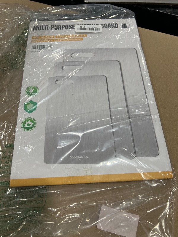 Photo 1 of Titanium Cutting Boards Set of 3, 100% Pure Titanium Kitchen Cutting Board, Double-Sided Non-Toxic Cutting Board, Ideal for Slicing and Dicing Meats, Features Handle, Dishwasher Safe