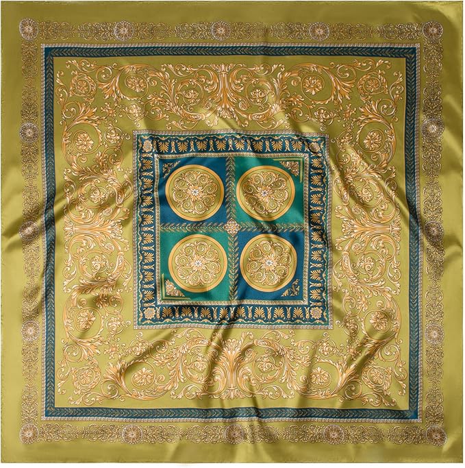 Photo 1 of Men's 35-inch Silk Cowboy Scarf, Oversized Western Handkerchief, Large Square Scarf with Gift Packaging