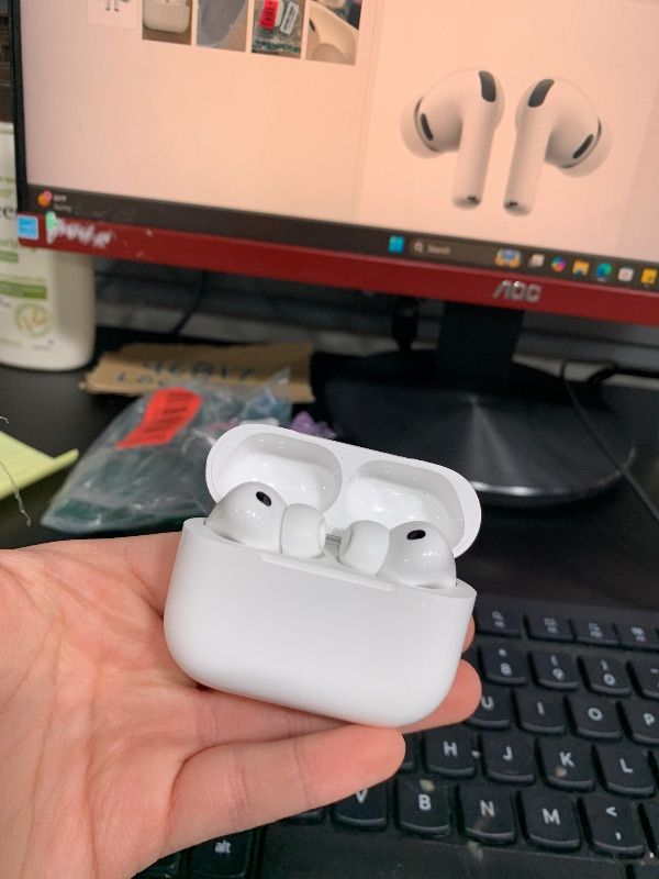 Photo 1 of Apple AirPods Pro 3 Wireless Earbuds, Active Noise Cancellation, Live Translation, Heart Rate Sensing, Hearing Aid Feature, Bluetooth Headphones, Spatial Audio, High-Fidelity Sound, USB-C Charging