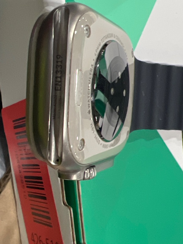 Photo 1 of Apple Watch Ultra [GPS + Cellular 49mm] Titanium Case with Midnight Ocean Band, One Size (Renewed Premium)