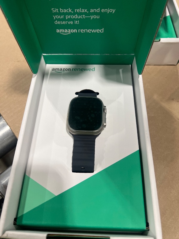 Photo 1 of Apple Watch Ultra [GPS + Cellular 49mm] Titanium Case with Midnight Ocean Band, One Size (Renewed Premium)
