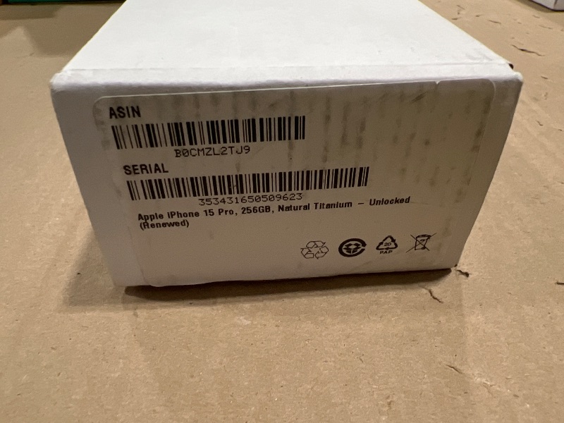 Photo 1 of Apple iPhone 15 Pro, 256GB, Natural Titanium - Unlocked (Renewed)