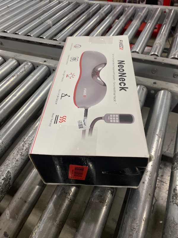 Photo 1 of FliKEZE Heated Neck Stretcher with Red Light Therapy, Wireless Cervical Traction Device for TMJ Pain Relief and Shoulder Relaxer, Neck Traction Massager Pillow for Home/Office Used, Grey