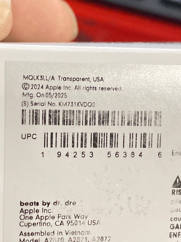 Photo 1 of Beats Studio Buds + | True Wireless Noise Cancelling Earbuds, Enhanced Apple & Android Compatibility, Built-in Microphone, Sweat Resistant Bluetooth Headphones, Spatial Audio - Transparent