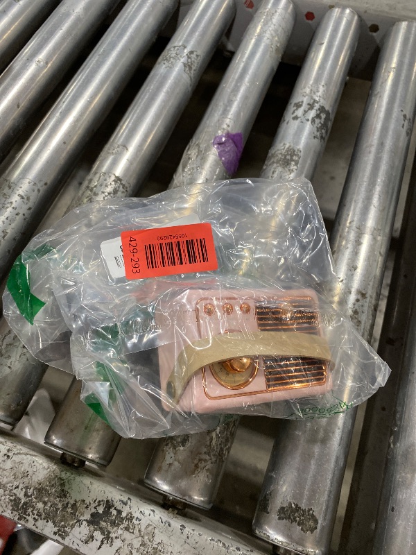 Photo 1 of QUEQIMU Retro Bluetooth Speaker, Wireless Mini Portable Speakers Vintage Radio Support USB/TF Card/AUX, Cute Bluetooth Speaker for Kitchen Desk Bedroom Office, Birthday Gifts for Women Teenage, Pink