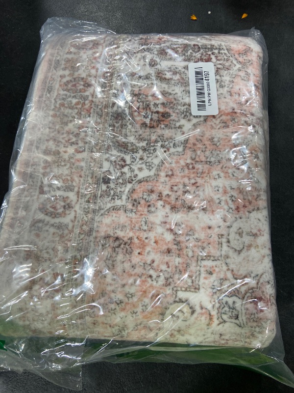 Photo 1 of Uphome Bathroom Rugs Runner, Distressed Farmhouse Boho Blush Pink Bath Mat, Non Slip Washable Long Bath Rugs, Vintage Traditonal Soft Bathroom Runner for Bathtub Sink Shower, 18x47 inch