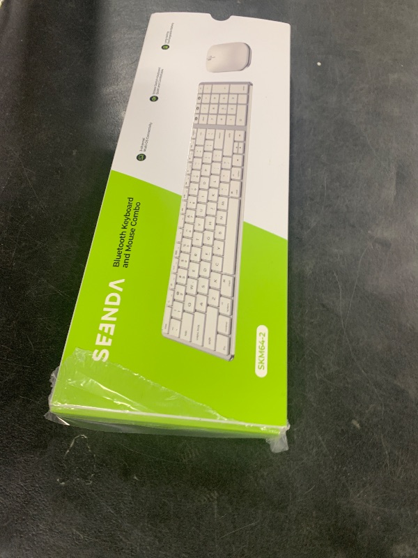 Photo 1 of seenda Bluetooth Keyboard and Mouse Combo for Mac, SKM64-2 Rechargeable Slim Wireless Keyboard Mouse Compact, 3 Multi-Device Connection, Compatible for Mac, MacBook Pro/Air, iPad, White Silver