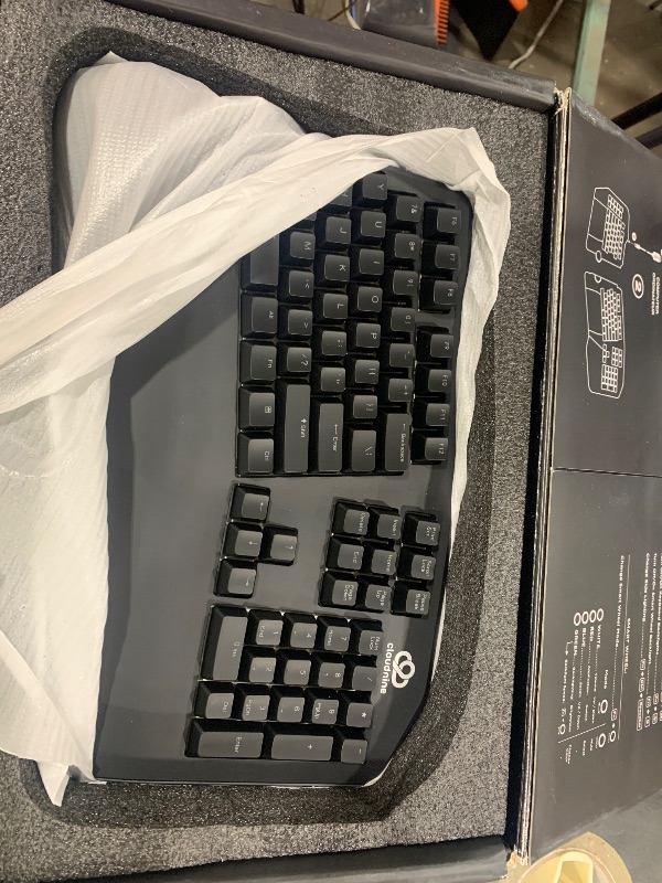 Photo 1 of Cloud Nine C989M Ergonomic Mechanical Keyboard for PC - Kailh Tactile Brown Switches - RGB Light Up LED Backlit with USB - Ergo Split Key Board with Macro