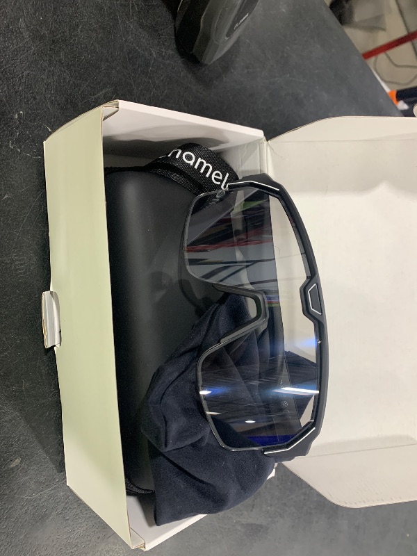 Photo 1 of CHAMELO Music Shield Smart Audio Sunglasses Matte Black Frame, Smoke Lenses | Open-Ear Bluetooth Glasses for Men & Women with Electronic Tint Control, Sweat Proof, 100% UV Protection