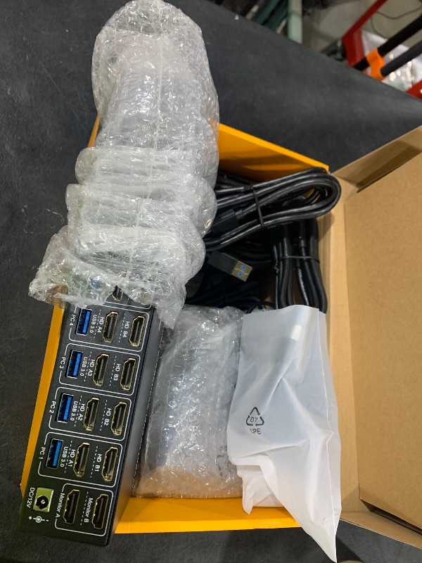 Photo 1 of 10 Port HDMI KVM Switch 2 Monitors 10 Computers 4K@60Hz EDID Simulation,Dual Monitor KVM Switch with 4 USB 3.0 Ports for Keyboard Mouse Printer,Audio RS232,with Controller,12V Power and 10 USB Cables