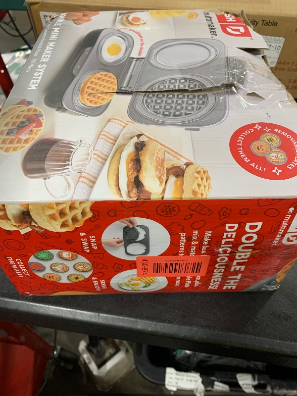 Photo 1 of Dash MultiMaker® Double Mini Maker System - Dual Ceramic Nonstick Cooking Surfaces - Built-In Cord Wrap - Makes 4-Inch Waffles - Lavender, 4 Plates