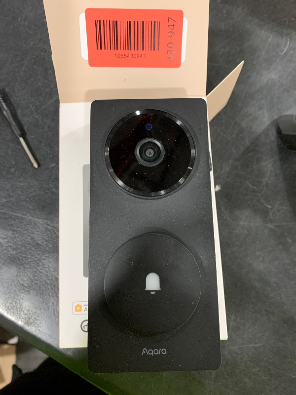 Photo 1 of Aqara Smart Doorbell Camera G410 with Chime, 2K, HomeKit Secure Video, 2-Way Audio, Built-in Matter Hub, Wireless/Wired, Supports Apple Home, Alexa, Google, Home Assistant, 2.4G/5GHz Wi-Fi, Black