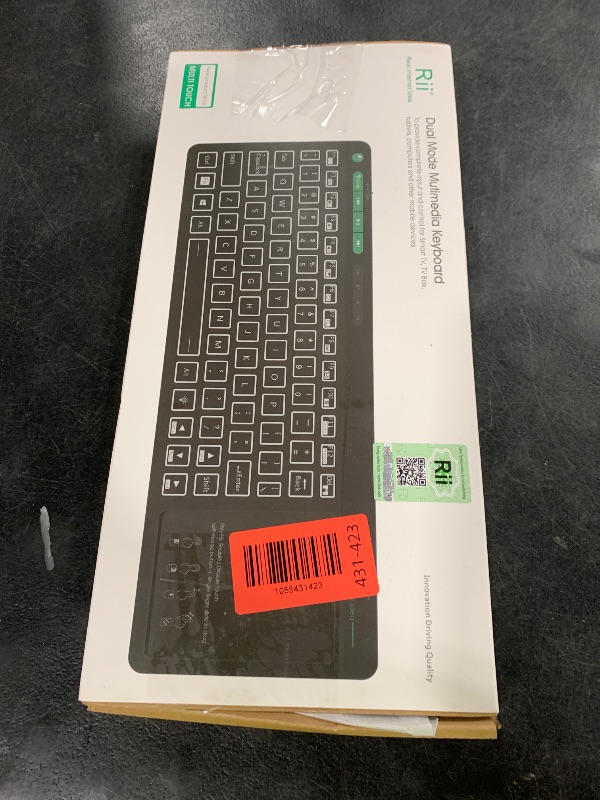 Photo 1 of (Dual Mode) Rii RT518S Wireless and Bluetooth 2-LED Color Backlit Multimedia Keyboard with Multi-Touch Big Size Trackpad,Rechargable Keyboard for Android TV Box,PC,Tablets,Smart TV, HTPC, IPTV,Windows