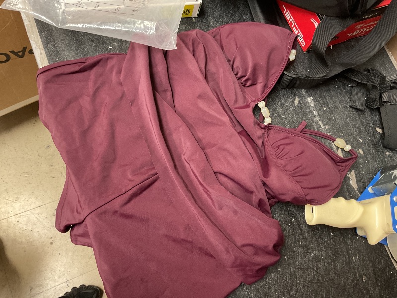 Photo 1 of 2 PIECE  BURGUNDY SIZE L BATHING SUIT