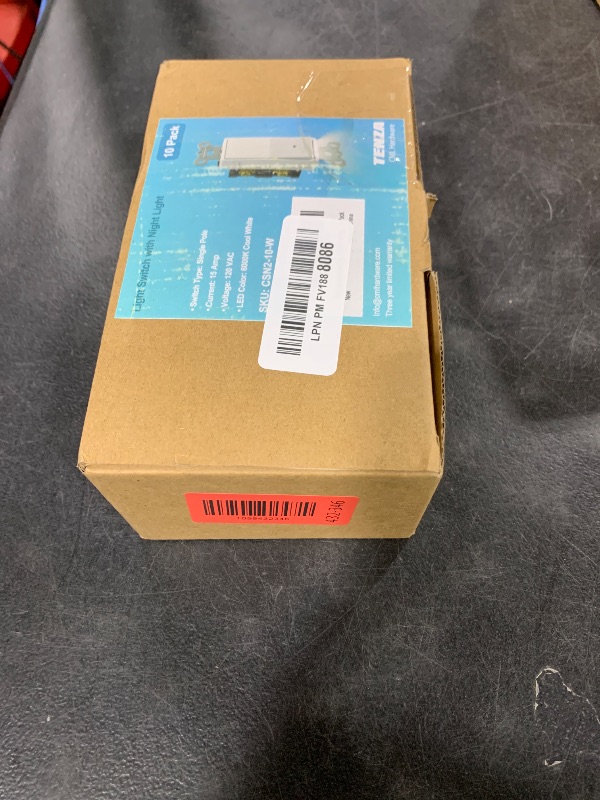 Photo 1 of CML 10 Pack Single Pole Illuminated Light Switch with Cool White LED Nightlight, Decorator Paddle Rocker Wall Lighted Switch, Automatic On/Off Sensor, 15A 120V, ETL Listed, White