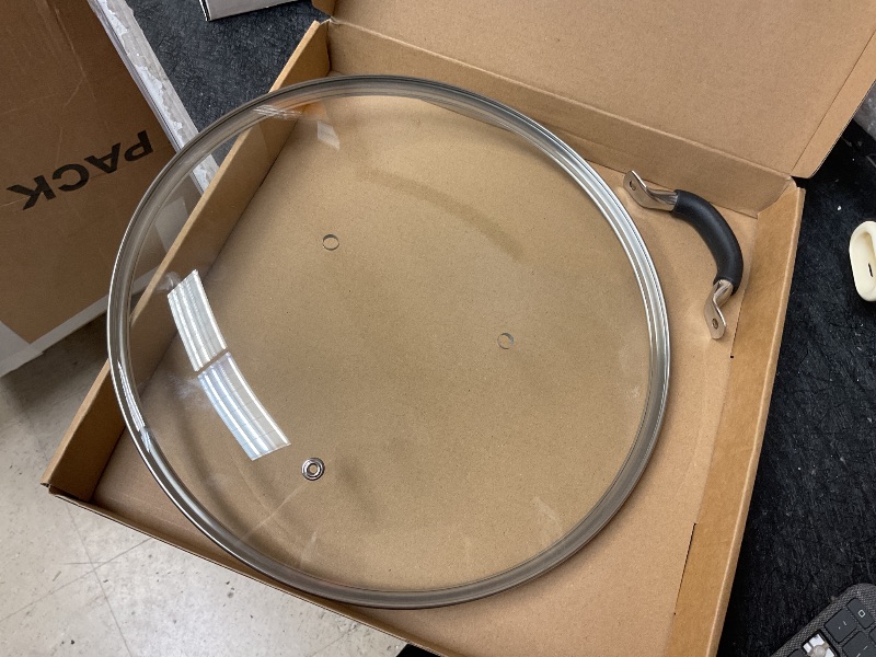 Photo 1 of 12 Inch Pan Lid - Glass Lid with Stainless Steel Handle for Frying Pan and Pots (12" Lid)