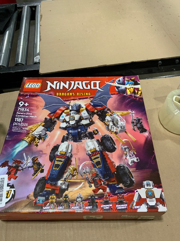 Photo 1 of **********MISSING PARTS*******
LEGO NINJAGO Zane's Ultra Combiner Mech Ninja Toy - Pretend Play 4-in-1 Building Toy Set for Kids, Boys and Girls, Ages 9+ - with 6 Minifigures - Gift Idea for Birthdays - 71834