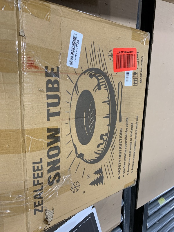 Photo 1 of ZEALFEEL Snow Tube, 2 Person 48'' Snow Tubes with Commercial Grade Cover for Kids & Adults, Inflatable Heavy Duty Snow Sled Thickened Hard Bottom with Detachable Tow Strap, Sleds Winter Gifts for Boys