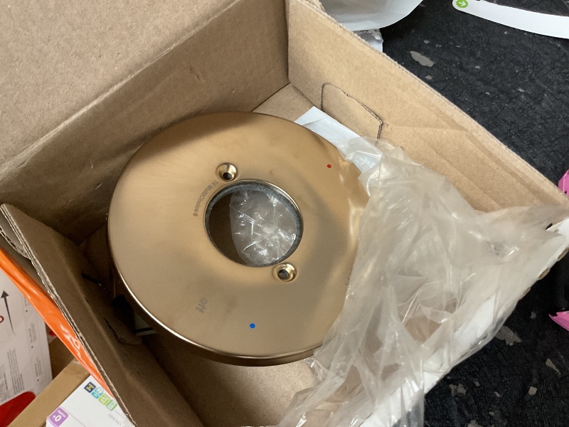 Photo 4 of Delta Faucet Trinsic 14 Series Single-Function Gold Shower Valve Trim Kit, Shower Handle, Delta Shower Trim Kit, Champagne Bronze T14059-CZ (Valve Not Included)