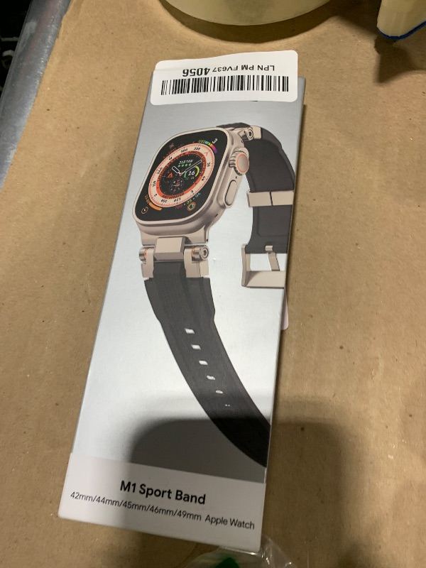 Photo 1 of **********MISSING PARTS*******
amBand Bands Compatible with Apple Watch Ultra 3/2/1 49mm, M1 Sport Series Rugged Durable Strap with Metal Connector to Match Ultra's Titanium Case for iWatch 49mm Men Titanium/Black