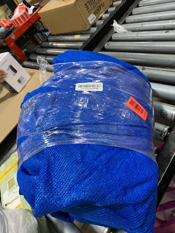 Photo 1 of Colourtree 22' x 22' x 22' Blue Sun Shade Sail Triangle Canopy Fabric Cloth Screen, Water Permeable & UV Resistant, Heavy Duty, Carport Patio Outdoor - (We Customize Size)