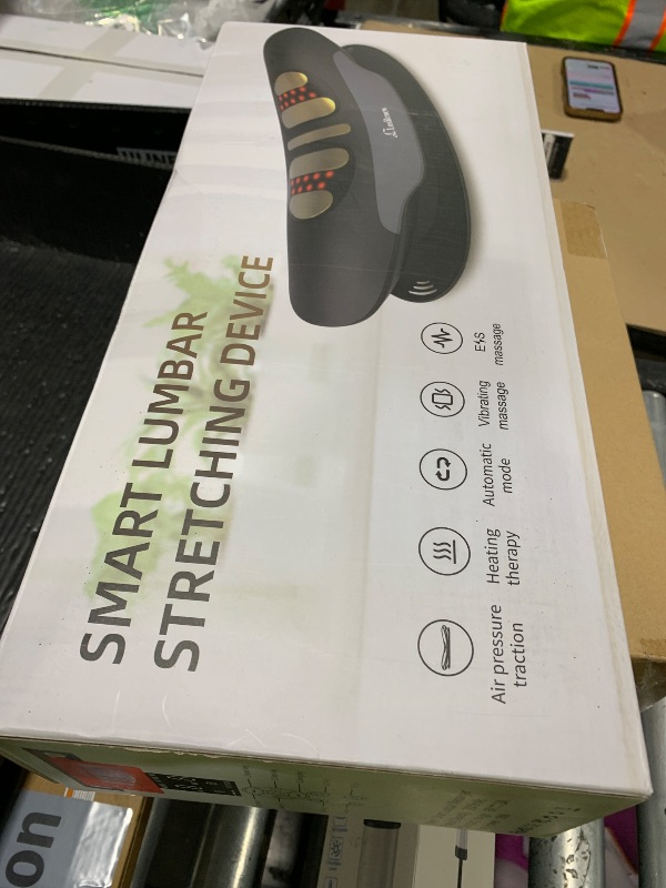 Photo 1 of Electric Lumbar Traction Device for Lower Back Pain Relief, Multifunctional Lumbar Stretcher with Dynamic Traction, Red Light Therapy, 8-Level Electrotherapy, 3-Level Thermal Therapy, Vibration