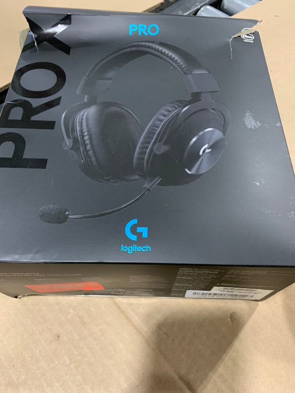 Photo 1 of Logitech G Pro X Wired Gaming Headset: Blue VO!CE Detachable Boom Mic, DTS 7.1, 50 mm Drivers, USB/3.5mm Aux, Spare Memory Foam Ear Pads, USB DAC & Bag Included - Black