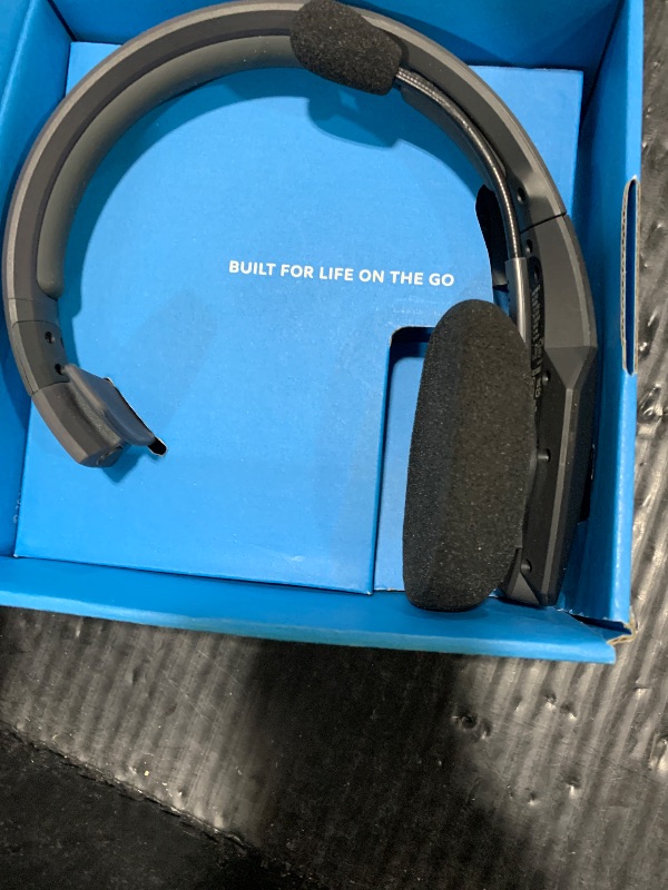View 2 of BlueParrott B450-XT Mono Bluetooth Wireless Headphones 96% Noise Canceling Over Head Trucker Headset with Mic, All Day Comfort Padded Headband, 300 ft. Wireless Range, 24 hrs. Talk Time, Black
