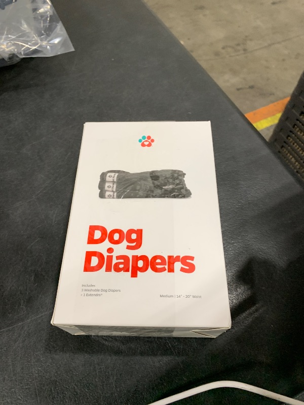 Photo 1 of Pet Parents® Washable Dog Diapers (3pack) + Extendrs® of Durable Doggie Diapers, Premium Dog Diapers Female & Male (Medium, Black)