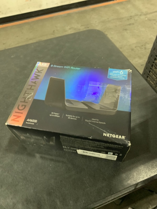 Photo 1 of NETGEAR Nighthawk 8-Stream AX8 WiFi 6 Router (RAX80) – AX6000 Wireless Speed (Up to 6 Gbps) | 2,500 sq. ft. Coverage