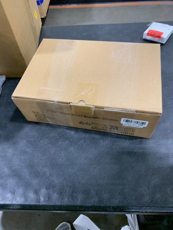 Photo 1 of Sunhoo Bread Box for Kitchen Countertop Wooden Bread Storage Container Bin 2 Layer Breadbox Holder Large Capacity Keeper Vintage Farmhouse Food Organizer Pantry Shelf Acrylic Window (Brown)