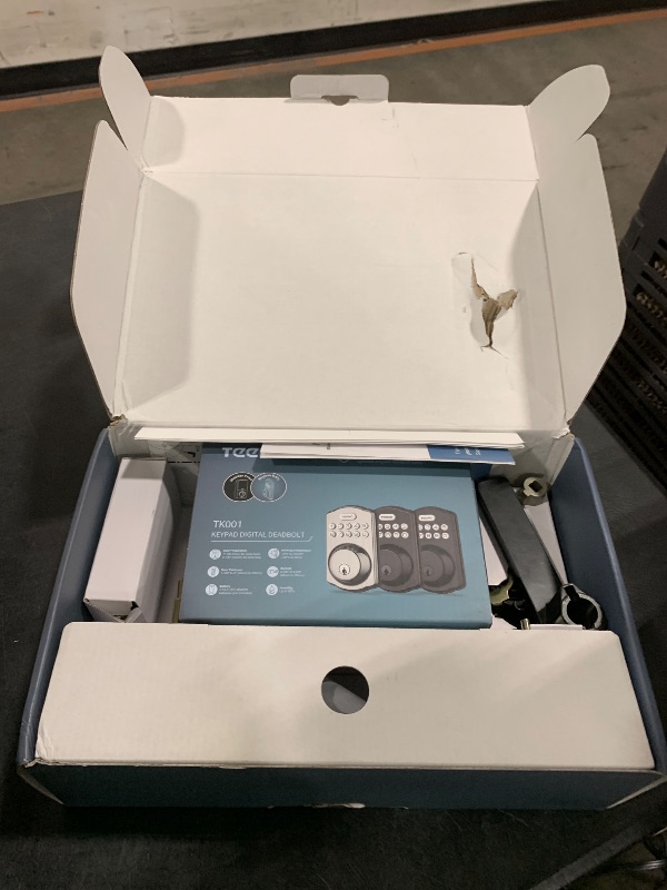 Photo 1 of TEEHO TK001H Keyless Entry Door Lock with Handle Set, Electronic Deadbolt Keypad Door Lock with Code, Smart Locks for Front Door, Exterior Door Handle, Auto-Lock, Easy to Install, Matte Black