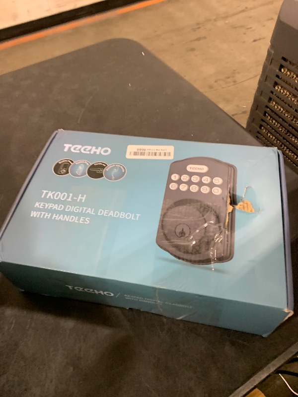 Photo 1 of TEEHO TK001H Keyless Entry Door Lock with Handle Set, Electronic Deadbolt Keypad Door Lock with Code, Smart Locks for Front Door, Exterior Door Handle, Auto-Lock, Easy to Install, Matte Black