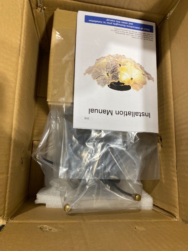 Photo 1 of MXGQHTUY Vintage Floral Glass Flush Mount Ceiling Light, Textured Flower Shade Art Deco Ceiling Fixture, Clear & Frosted Glass Semi-Flush Mount for Bedroom Living Room Hallway